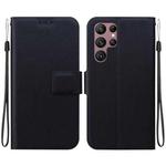 For Samsung Galaxy S22+ 5G Ultra-thin Voltage Magnetic Buckle Leather Phone Case(Black)