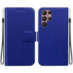 For Samsung Galaxy S22 5G Ultra-thin Voltage Magnetic Buckle Leather Phone Case(Blue)