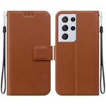 For Samsung Galaxy S21 Ultra 5G Ultra-thin Voltage Magnetic Buckle Leather Phone Case(Brown)