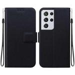 For Samsung Galaxy S21 Ultra 5G Ultra-thin Voltage Magnetic Buckle Leather Phone Case(Black)