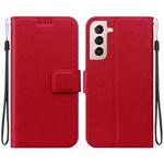 For Samsung Galaxy S21 5G Ultra-thin Voltage Magnetic Buckle Leather Phone Case(Red)