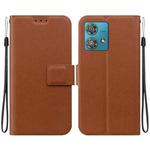 For Motorola Edge 40 Neo Ultra-thin Voltage Magnetic Buckle Leather Phone Case(Brown)