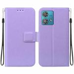 For Motorola Edge 40 Neo Ultra-thin Voltage Magnetic Buckle Leather Phone Case(Purple)