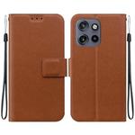 For Motorola Edge 50 Neo 5G Global Ultra-thin Voltage Magnetic Buckle Leather Phone Case(Brown)