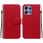 For Motorola Edge 50 Pro Ultra-thin Voltage Magnetic Buckle Leather Phone Case(Red)