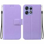 For Motorola Edge 50 Pro Ultra-thin Voltage Magnetic Buckle Leather Phone Case(Purple)