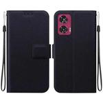 For Motorola Edge 50 Ultra Ultra-thin Voltage Magnetic Buckle Leather Phone Case(Black)