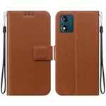 For Motorola Moto E13 Ultra-thin Voltage Magnetic Buckle Leather Phone Case(Brown)