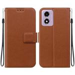 For Motorola Moto E14 / Moto G04s Ultra-thin Voltage Magnetic Buckle Leather Phone Case(Brown)