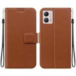 For Motorola Moto G13 / G23 / G53 5G Ultra-thin Voltage Magnetic Buckle Leather Phone Case(Brown)