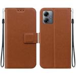 For Motorola Moto G14 Ultra-thin Voltage Magnetic Buckle Leather Phone Case(Brown)