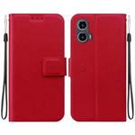 For Motorola Moto G34 Ultra-thin Voltage Magnetic Buckle Leather Phone Case(Red)