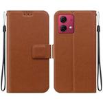 For Motorola Moto G84 Ultra-thin Voltage Magnetic Buckle Leather Phone Case(Brown)