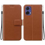 For Motorola Moto G85 Ultra-thin Voltage Magnetic Buckle Leather Phone Case(Brown)