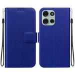 For Motorola Moto G75 5G Ultra-thin Voltage Magnetic Buckle Leather Phone Case(Blue)