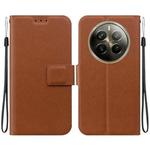 For Realme 12 Pro+ Ultra-thin Voltage Magnetic Buckle Leather Phone Case(Brown)