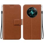 For Realme 12+ Ultra-thin Voltage Magnetic Buckle Leather Phone Case(Brown)