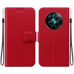 For Realme 12+ Ultra-thin Voltage Magnetic Buckle Leather Phone Case(Red)