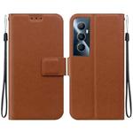 For Realme C65 4G Ultra-thin Voltage Magnetic Buckle Leather Phone Case(Brown)