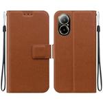 For Realme C67 4G Global Ultra-thin Voltage Magnetic Buckle Leather Phone Case(Brown)