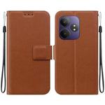 For Realme GT Neo6 / GT Neo6 SE / GT 6 Ultra-thin Voltage Magnetic Buckle Leather Phone Case(Brown)