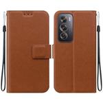 For OPPO Reno12 Pro 5G Global Ultra-thin Voltage Magnetic Buckle Leather Phone Case(Brown)