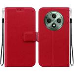For OPPO Reno12 F 5G Ultra-thin Voltage Magnetic Buckle Leather Phone Case(Red)