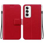 For OPPO Reno12 5G Global Ultra-thin Voltage Magnetic Buckle Leather Phone Case(Red)