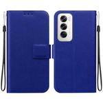 For OPPO Reno12 5G Global Ultra-thin Voltage Magnetic Buckle Leather Phone Case(Blue)