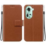 For OPPO Reno11 Global Ultra-thin Voltage Magnetic Buckle Leather Phone Case(Brown)