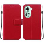 For OPPO Reno11 Global Ultra-thin Voltage Magnetic Buckle Leather Phone Case(Red)