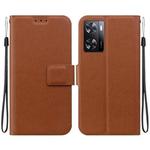 For OPPO A57 4G / 5G / A57e / A77 4G / 5G Ultra-thin Voltage Magnetic Buckle Leather Phone Case(Brown)