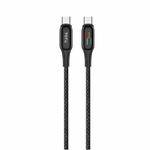 TOTUDESIGN CB-18-CC 1.2m Glowing Type-C / USB-C to Type-C / USB-C Charging Data Cable(Black)