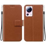 For Xiaomi 13 Lite / Xiaomi Civi 2 Ultra-thin Voltage Magnetic Buckle Leather Phone Case(Brown)