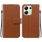 For Redmi Note 13 4G Global Ultra-thin Voltage Magnetic Buckle Leather Phone Case(Brown)