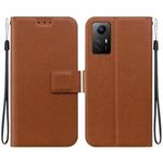 For Redmi Note 12S Ultra-thin Voltage Magnetic Buckle Leather Phone Case(Brown)