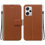 For Redmi Note 12 Pro+ Global Ultra-thin Voltage Magnetic Buckle Leather Phone Case(Brown)