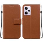 For Redmi Note 12 Pro 5G Global Ultra-thin Voltage Magnetic Buckle Leather Phone Case(Brown)