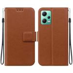 For Redmi Note 12 5G Global / Poco X5 Ultra-thin Voltage Magnetic Buckle Leather Phone Case(Brown)