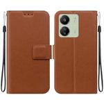 For Redmi 13C 4G / 5G / Redmi 13R Ultra-thin Voltage Magnetic Buckle Leather Phone Case(Brown)