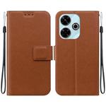 For Redmi 13 4G / Poco M6 4G Ultra-thin Voltage Magnetic Buckle Leather Phone Case(Brown)