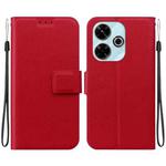 For Redmi 13 4G / Poco M6 4G Ultra-thin Voltage Magnetic Buckle Leather Phone Case(Red)