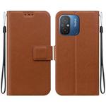 For Redmi 12C / Redmi 11A Ultra-thin Voltage Magnetic Buckle Leather Phone Case(Brown)