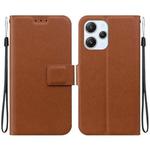 For Redmi 12 4G / 5G / Redmi Note 12R Ultra-thin Voltage Magnetic Buckle Leather Phone Case(Brown)