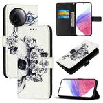 For Redmi K80 / K80 Pro 3D Painting Horizontal Flip Leather Phone Case(Skull)