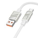 Borofone BU54 Might 5A USB to Type-C Fast Charging Data Cable, Length: 1.2m(White)