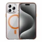 For iPhone 15 Pro Max Ice Skin MagSafe PC Hybrid TPU Phone Case(Orange)