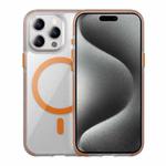 For iPhone 15 Pro Ice Skin MagSafe PC Hybrid TPU Phone Case(Orange)