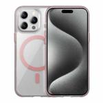 For iPhone 15 Pro Ice Skin MagSafe PC Hybrid TPU Phone Case(Pink)