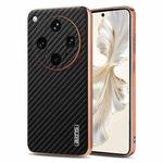 For OPPO Find X8 Ultra AZNS Electroplated Edge Carbon Fiber Texture Phone Case(Black)